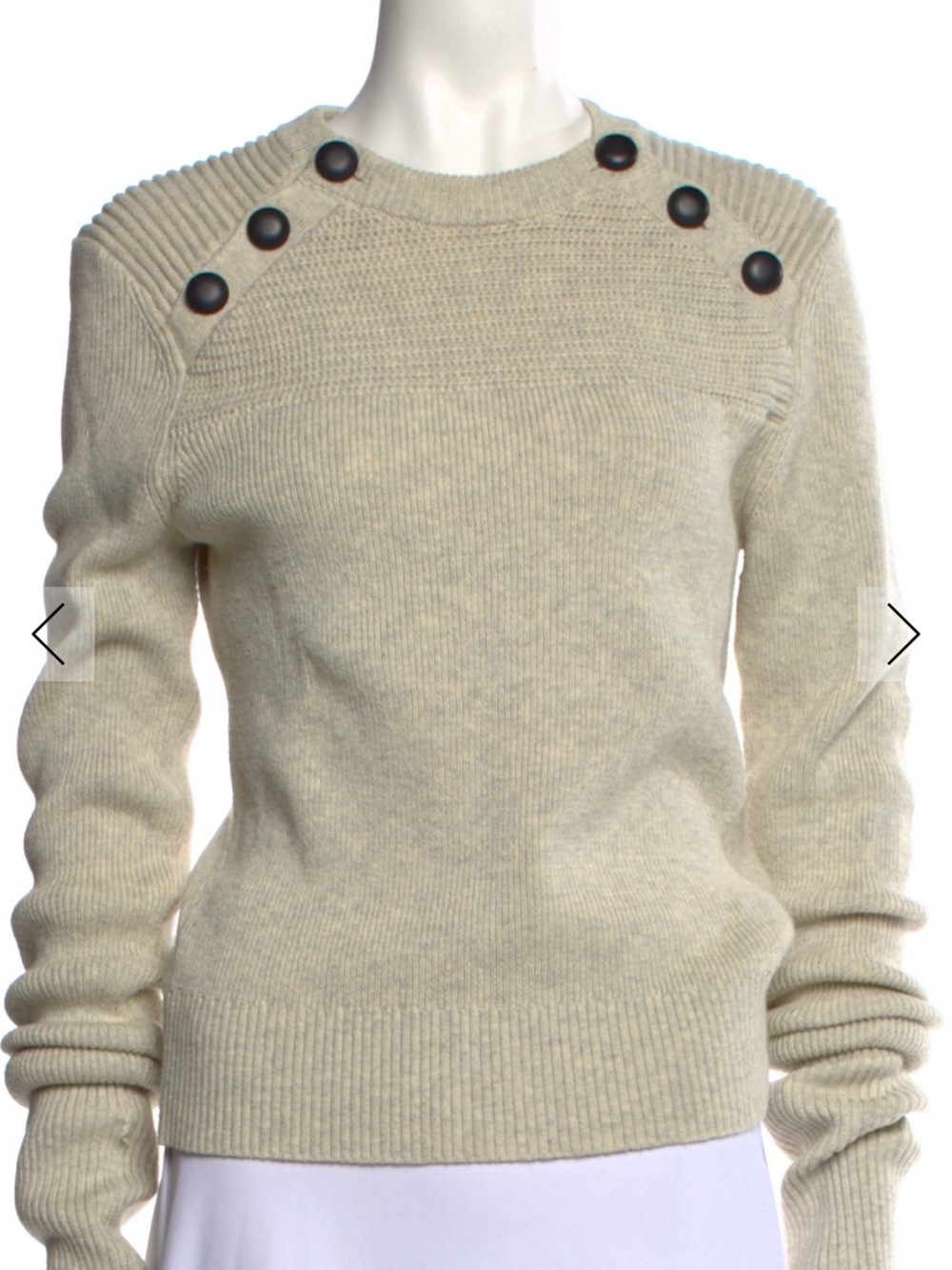 Isabel Marant Étoile Cream Button Shoulder Sweater XL